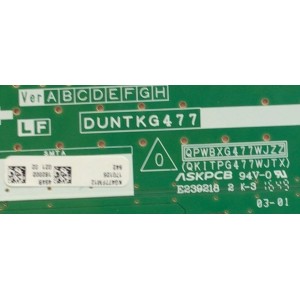 T-CON PARA TV SHARP / NUMERO DE PARTE KG477FM12 464 / DUNTKG477 / DUNTKG477FM12  / QPWBXG477WJZZ / QKITPG477WJTX / MODELO LC-60LE661U